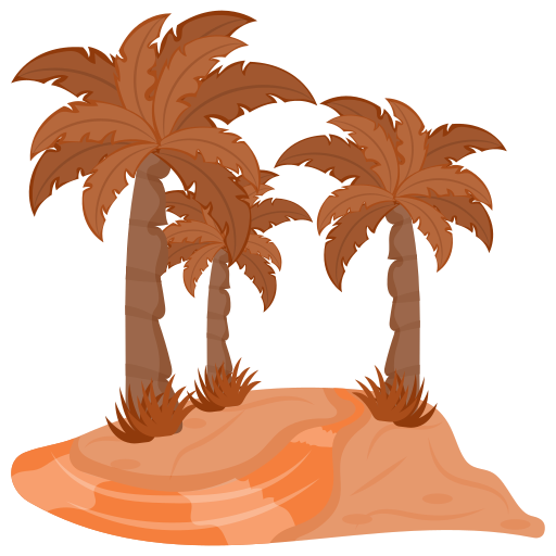 Illustration of palm trees on desert island